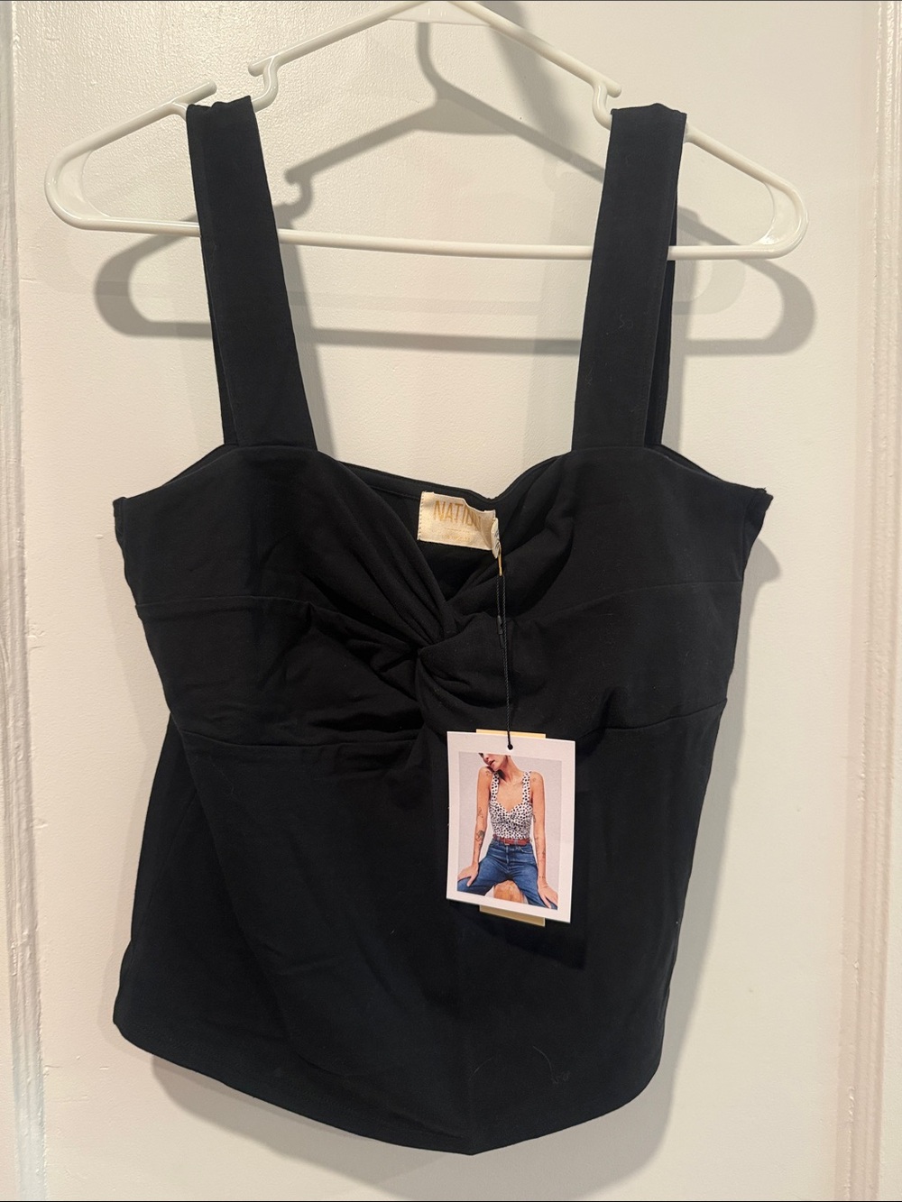 Nation LTD Black Twist-Front Camisole
